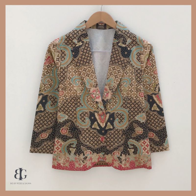 Blazer Batik Exclusive - Atasan Kerja Casual Formal Wanita Murah Katun Premium