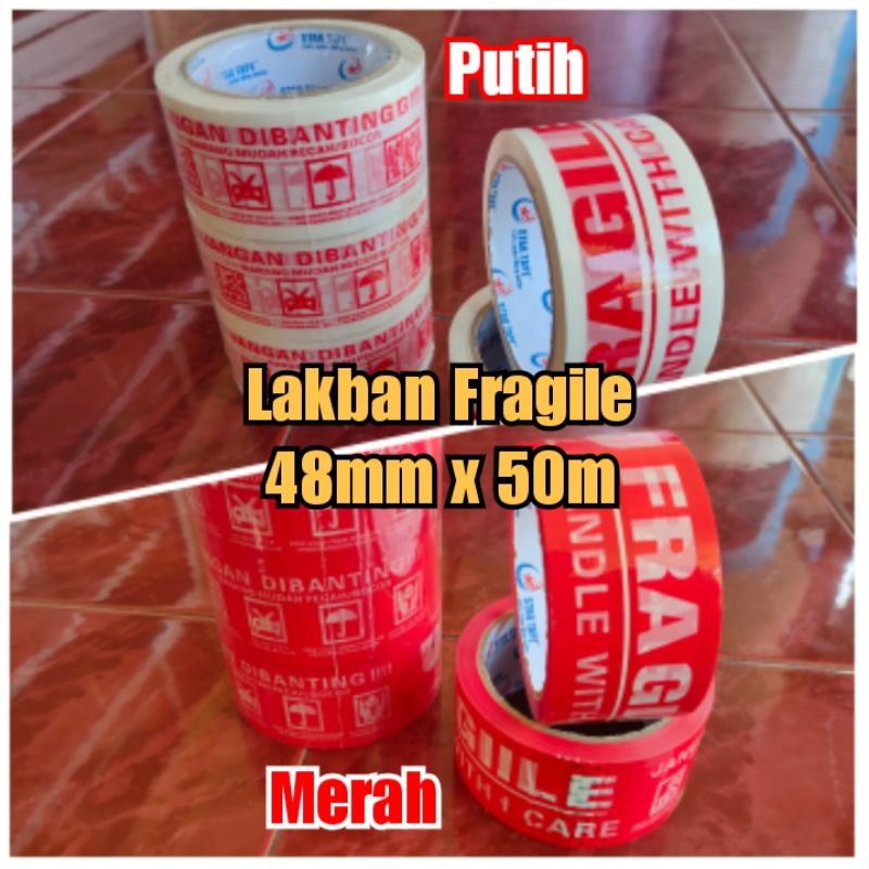 

Lakban Isolasi Fragile 48 x 50m Jangan DiBanting (ORI New)