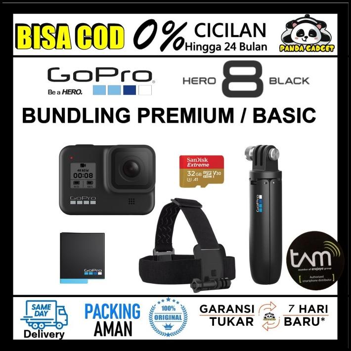 Ori Gopro Hero 8 Black Bundle / Basic Action Camera 4K Go Pro Hero8