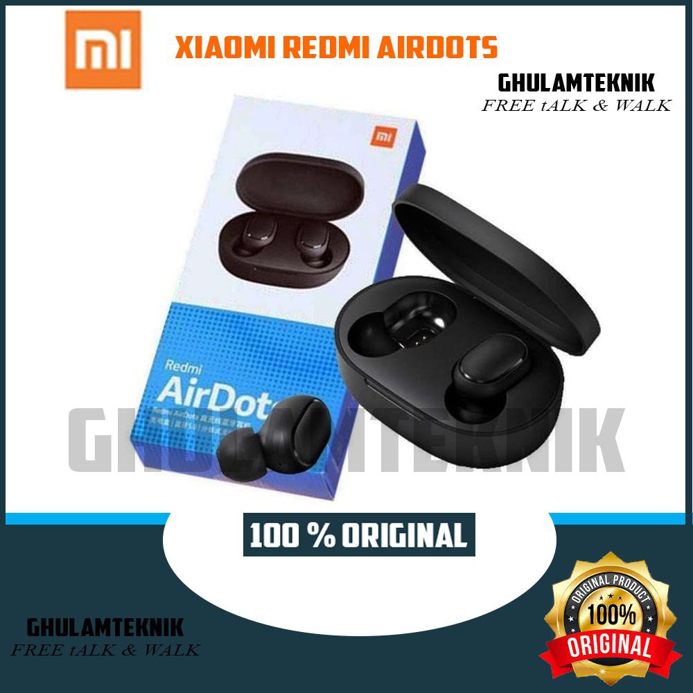 XIAOMI REDMI AIRDOTS TWS ORI WIRELESS EARPHONE BT 5.0 Hitam / xiaomi tws / xiaomi earbuds