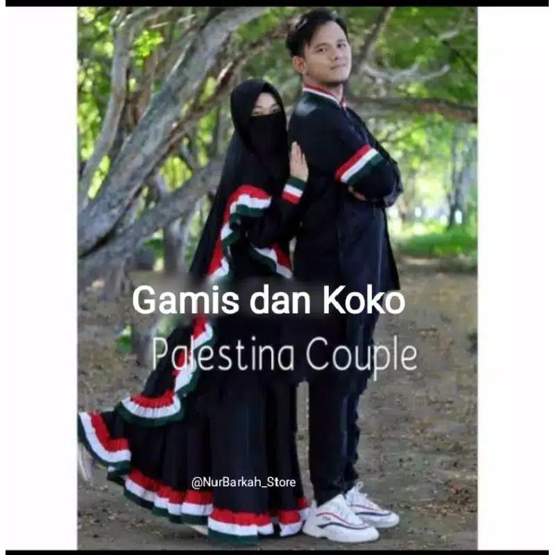 (COD) PREMIUM COUPLE GAMIS & BAJU KOKO PALESTINA DEWASA BUSANA MUSLIM POPULER LARIS MURAH DRES VIRAL