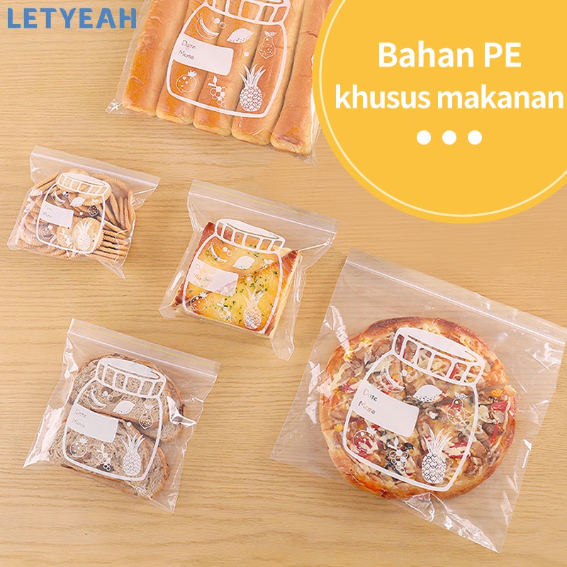 letyeah Plastik ziplock kantong reusable/slider bag untuk penyimpan makanan/kulkas fresh bag