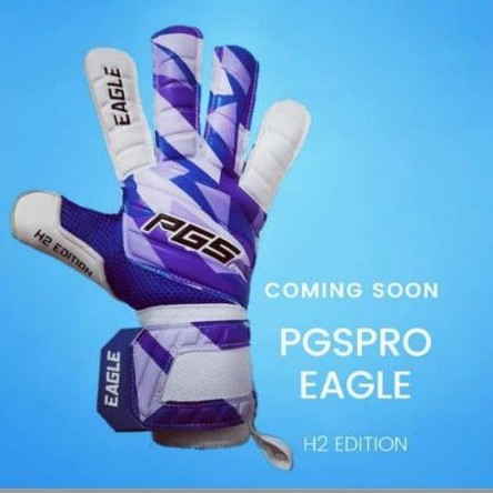 FREE SABLON NAMA Sarung Tangan Kiper Impor PGS PRO Original Eagle WHITE PURPLE NEW 2021