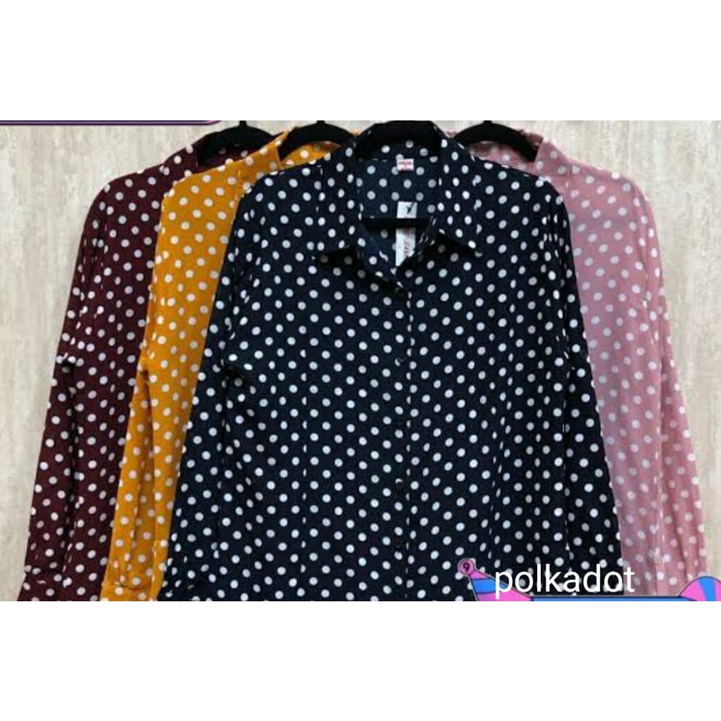 Kemeja / Atasan Wanita POLKA [[ Kemeja Wanita Kekinian ]] Wolfis-2