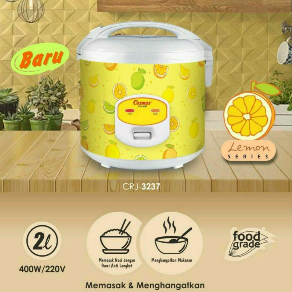 Rice Cooker Magic Com Cosmos Kapasitas 2 Liter CRJ-3237 / CRJ 3237 - TERBARU