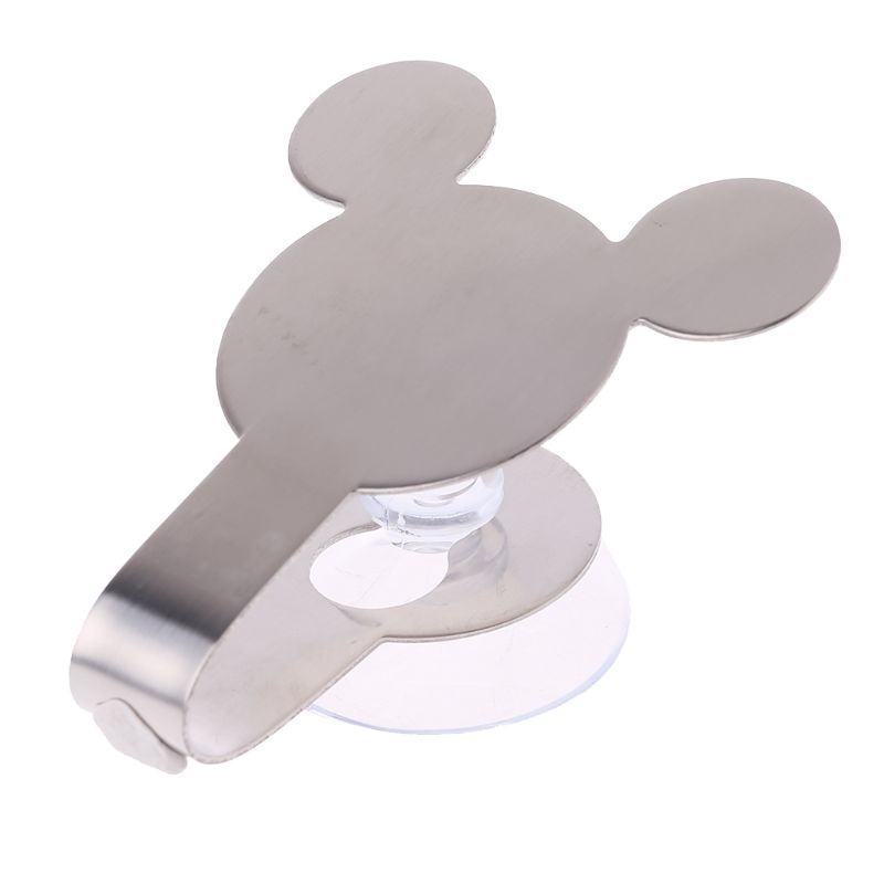 Zzz Mouse Stainless Steel Untuk Palm Style Wall Sucker Hook Holder Gantungan Dapur Mandi