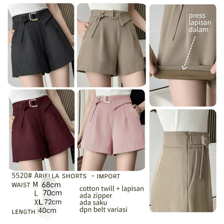 Hotpants Higwaist nyatu belt import wanita /Celana pendek wanita Highwaist import SUPER PREMIUM Good