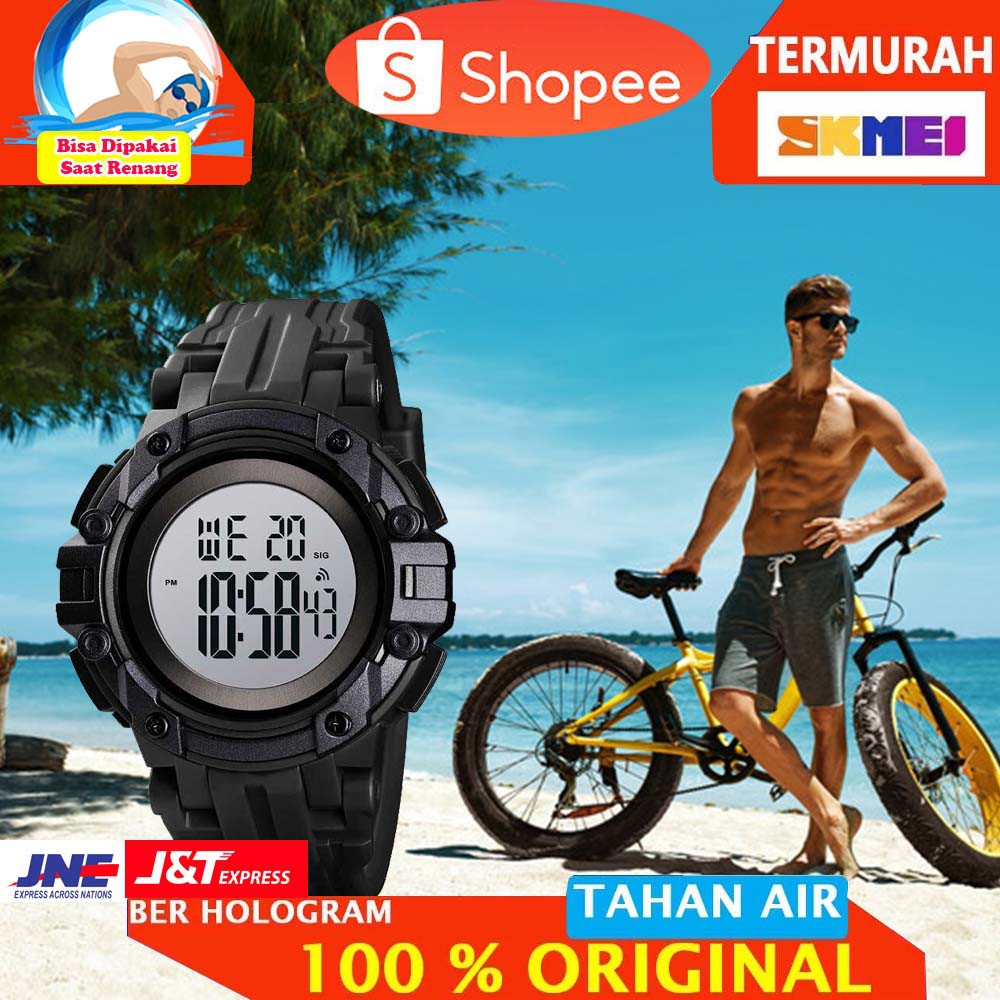JAMINAN ORIGINAL SKMEI Jam Tangan Digital Pria - 1545 [Black White]