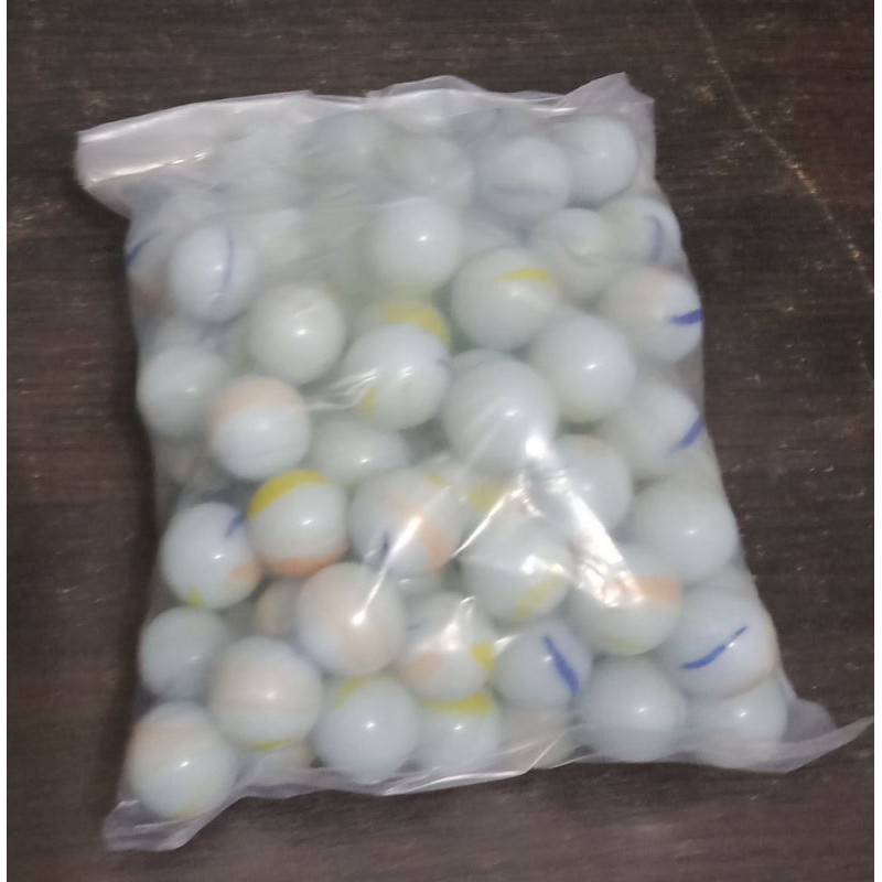 gundu/ kelereng putih susu,marmer 100 pcs