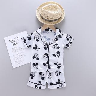 Setelan Piyama Model  Kemeja  Lengan Pendek Celana Print 