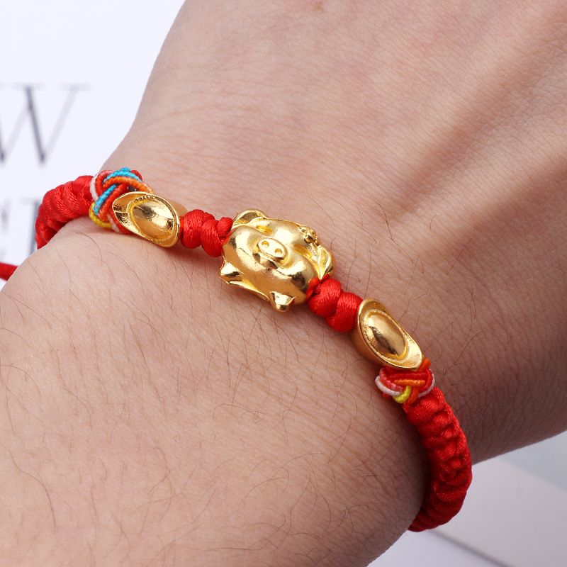 Women Bracelet Pig Shaped Red String Bracelets Wild Casual Jewelry ONE