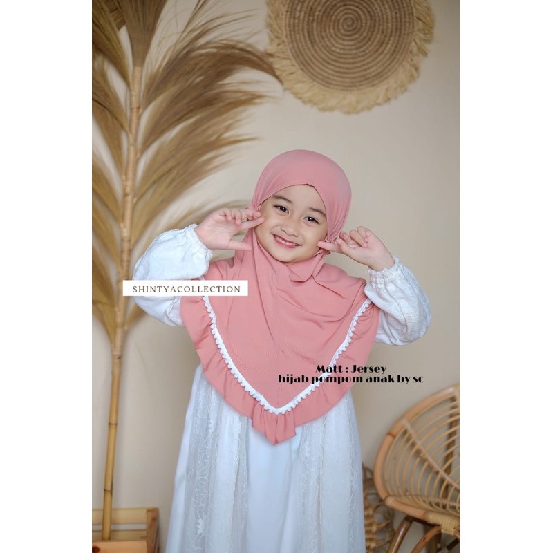 Hijab Anak pompom jersey super