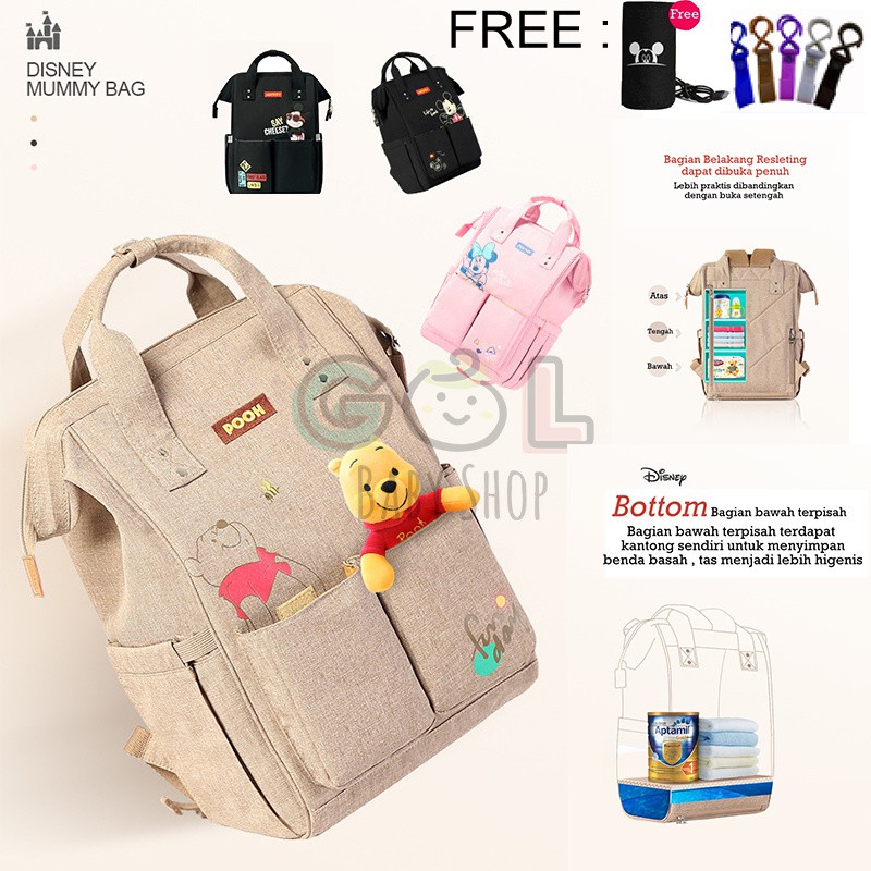 READY STOCK TAS RANSEL DIAPER BAG DISNEY MUMMY BAG PRINTING SERIES ORIGINAL