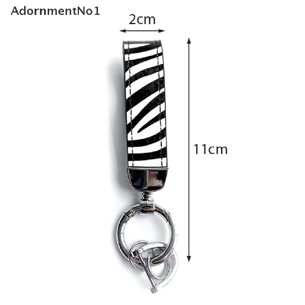 (AdornmentNo1) Gantungan Kunci Tali Lanyard Kulit Asli Motif Zebra / Leopard / Ular Untuk Pria / Wanita