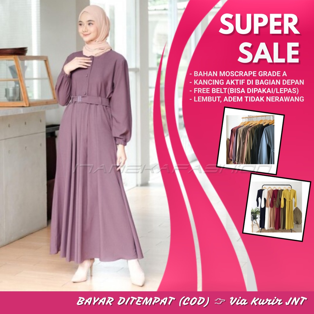 GAMIS TERBARU 2021 GAMIS KAIMA FULL KANCING GAMIS KEKINIAN FASHION MUSLIM WANITA UNGU LILAC