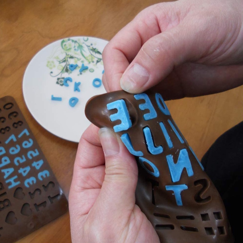 Alphabet Silikon Bentuk Huruf Epoxy abc angka number cetakan Cetakan 3D DIY silicone chocolate mold silikon coklat  cetakan fondant alat dekorasi clay sabun chef