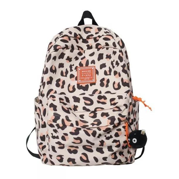 Tas Ransel Wanita Tas Ransel Wanita Remaja Motif Leopard Bisa Cod
