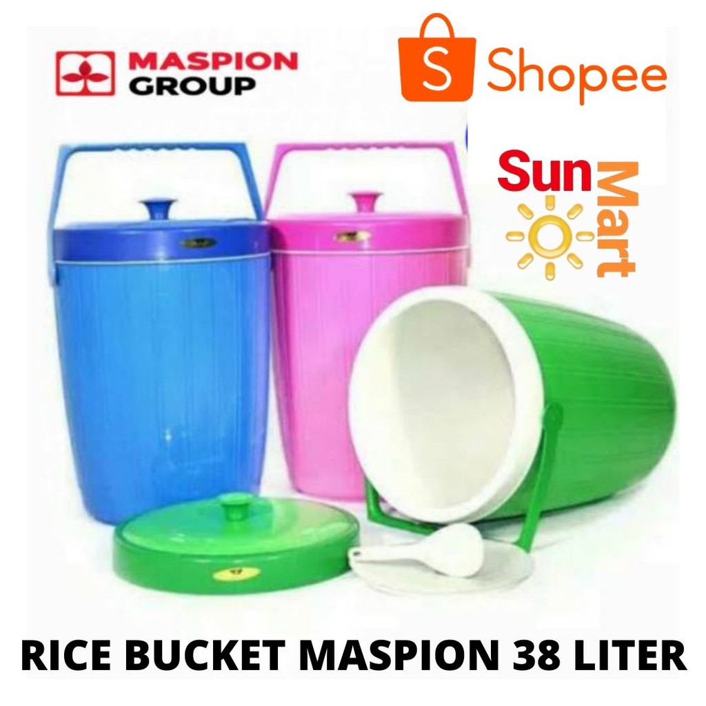 MURAH !! RICE BUCKET / TEMPAT NASI / TEMPAT ES MASPION 38 LITER 38 L