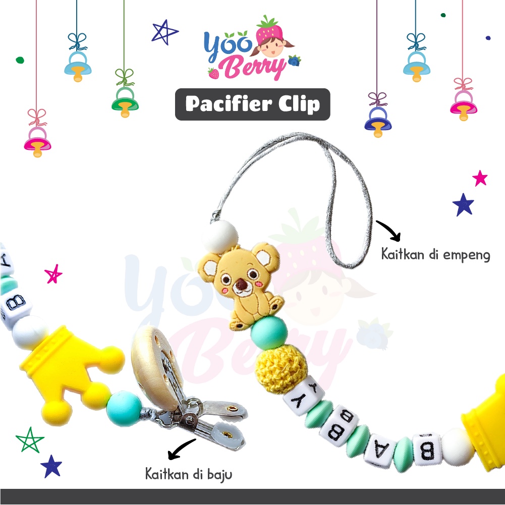 YooBerry Mart Pacifier Chain Tali Empeng Bayi Koala Crown Series Berry Mart