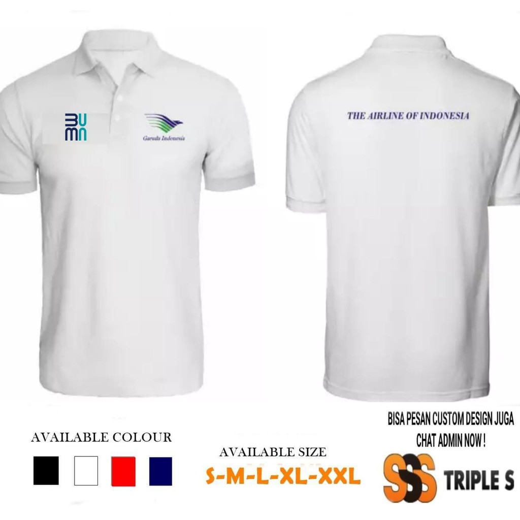 POLO SHIRT GARUDA INDONESIA THE AIRLINE OF INDONESIA - BUMN LOGO TERBARU