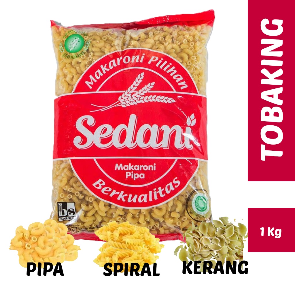 

Sedani Makaroni 1kg Pipa Spiral Kerang Macaroni