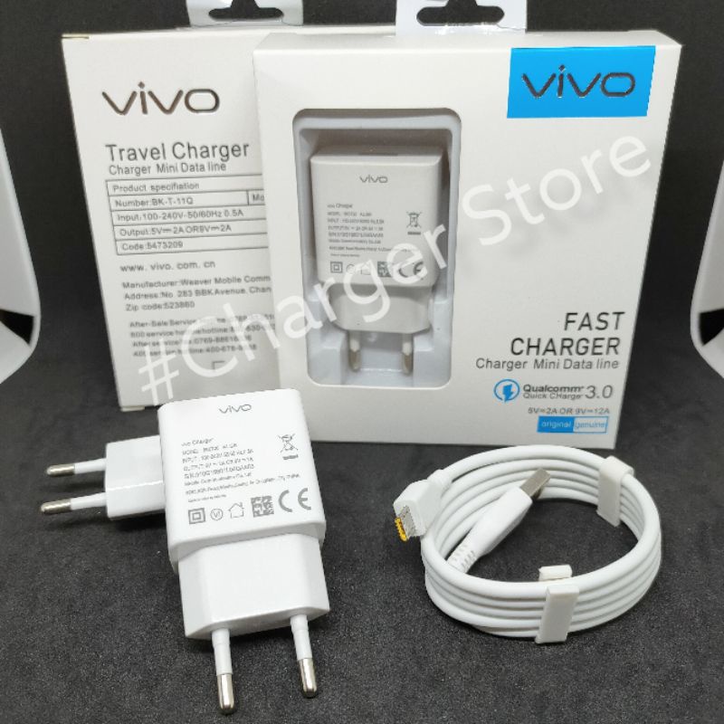 Charger Vivo Fast Charging 9V 2A Kabel Data Micro USB ORIGINAL BK0720