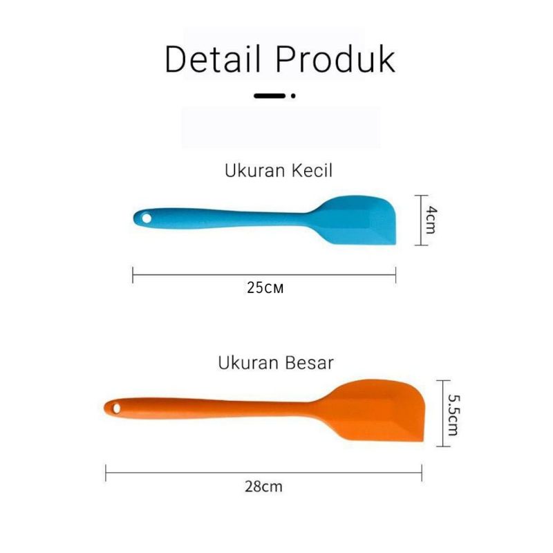 SPATULA SILIKON BESAR FOODGRADE PENGADUK ADONAN MAKANAN WARNA WARNI