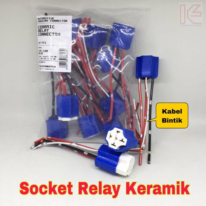 SOCKET CABLE RELAY CERAMIC - SOKET RELAY KLAKSON &amp; LAMPU KAKI 4 KABEL BAHAN KERAMIK