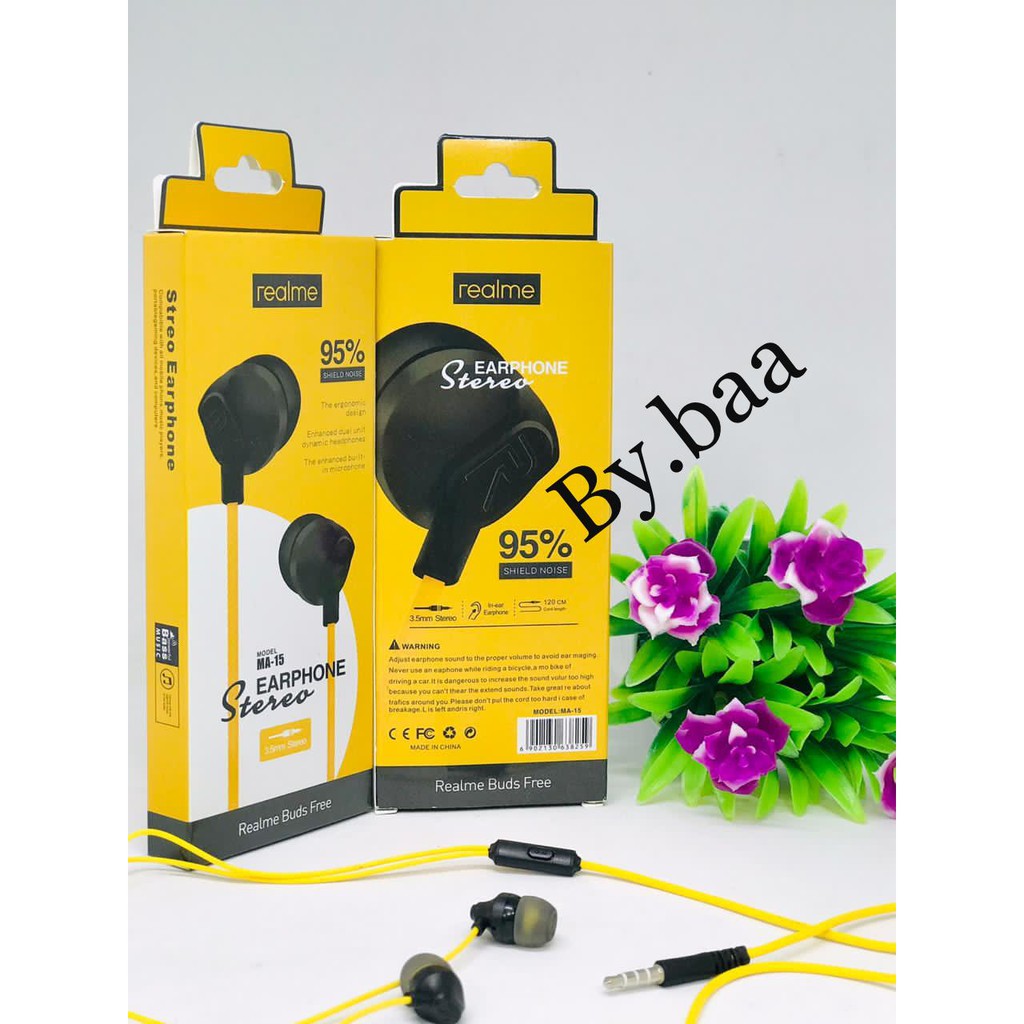 handsfree earphones REALME +MIC MA19/ MA18 / MA17 / MA15 realme buds realme c1 realme c2 realme c3