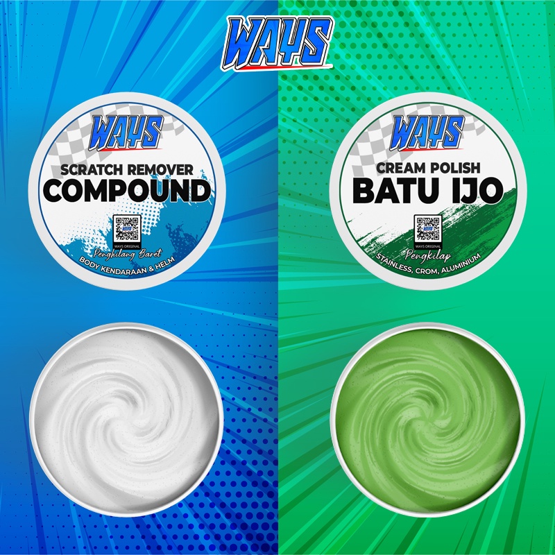 White Rubbing Compound Kompon Putih Halus / Batu Ijo Hijau Krim Poles Pengkilap Mobil Motor