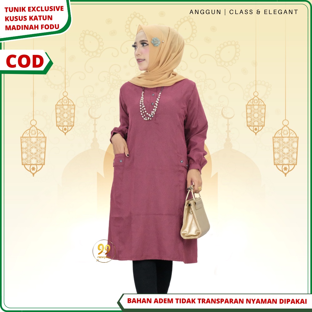 Baju Atasan Tunik Wanita Perempuan Dewasa Terbaru Santri Putri Remaja 2021 2022 Bahan Katun Madinah 
