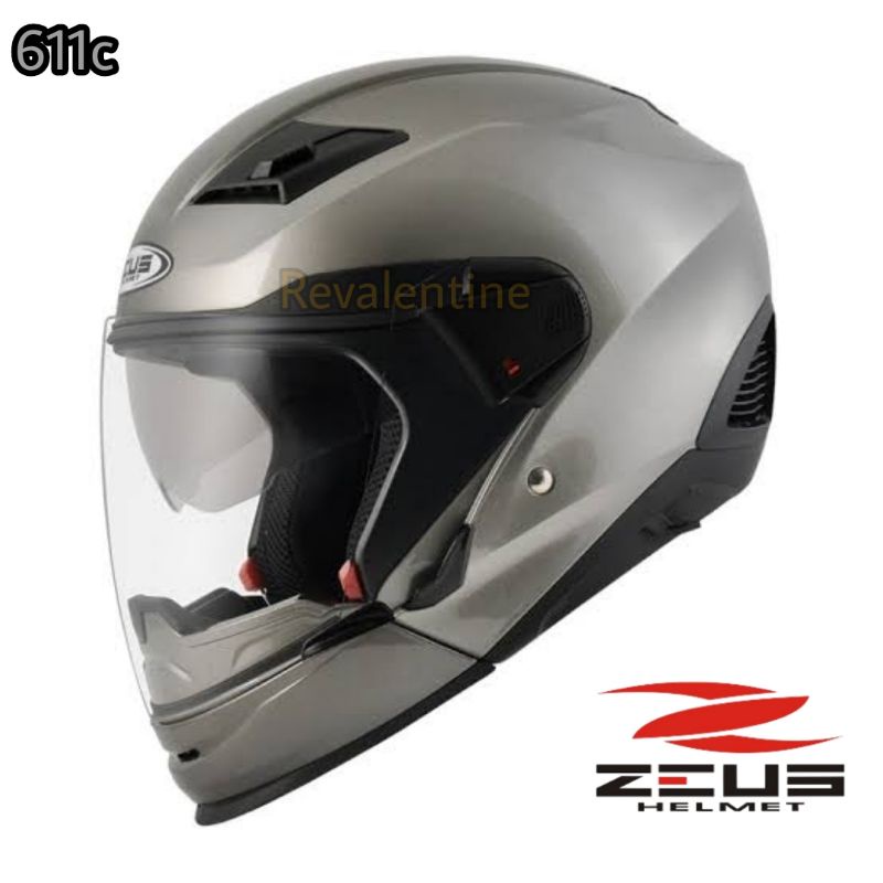 Zeus ZS611c Grey Solid | Helm Modular half full face zs611c 661