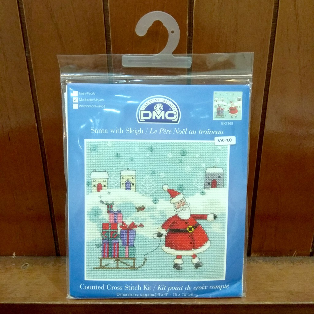 Paket Kristik Cross Stitch DMC BK1365 - Santa With Sleigh