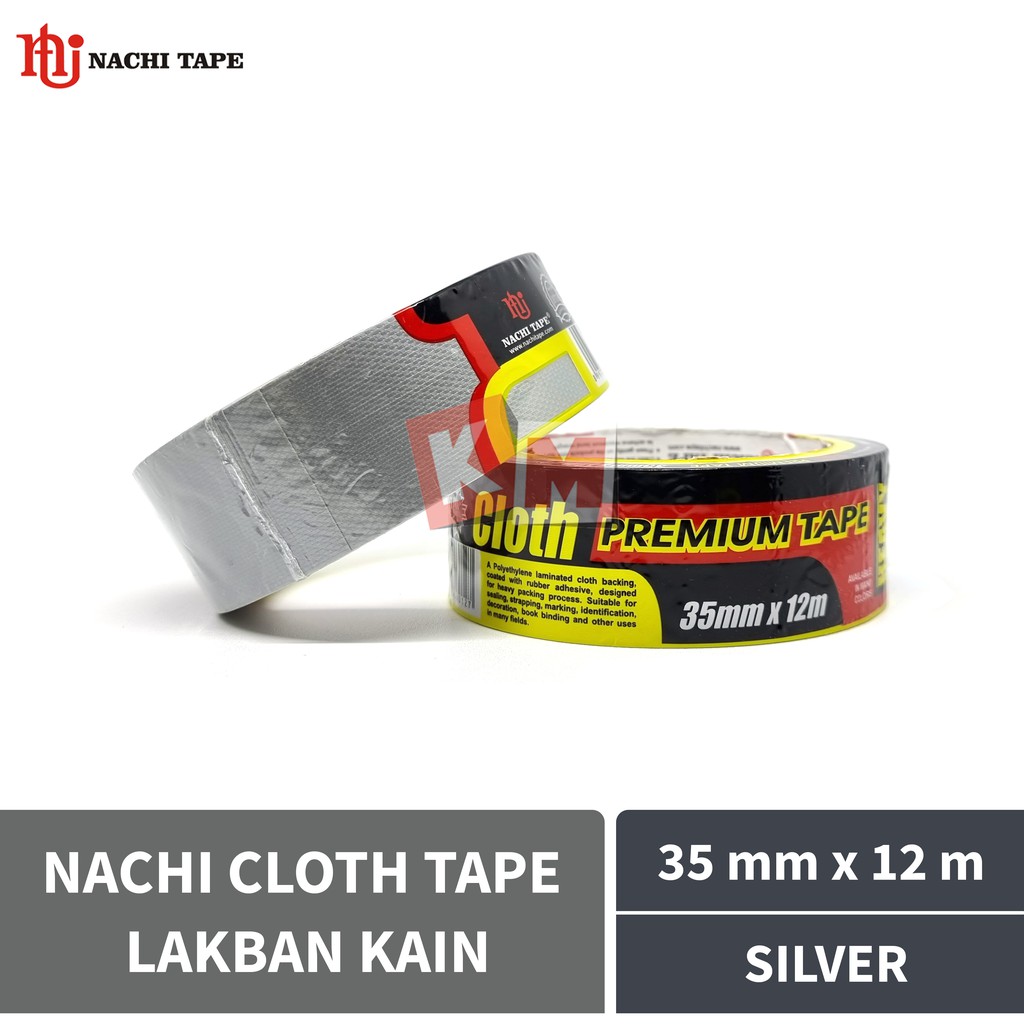 Lakban Kain Silver Abu Nachi Cloth Tape 35 mm / 1.5 Inch x 12 meter / 35mm