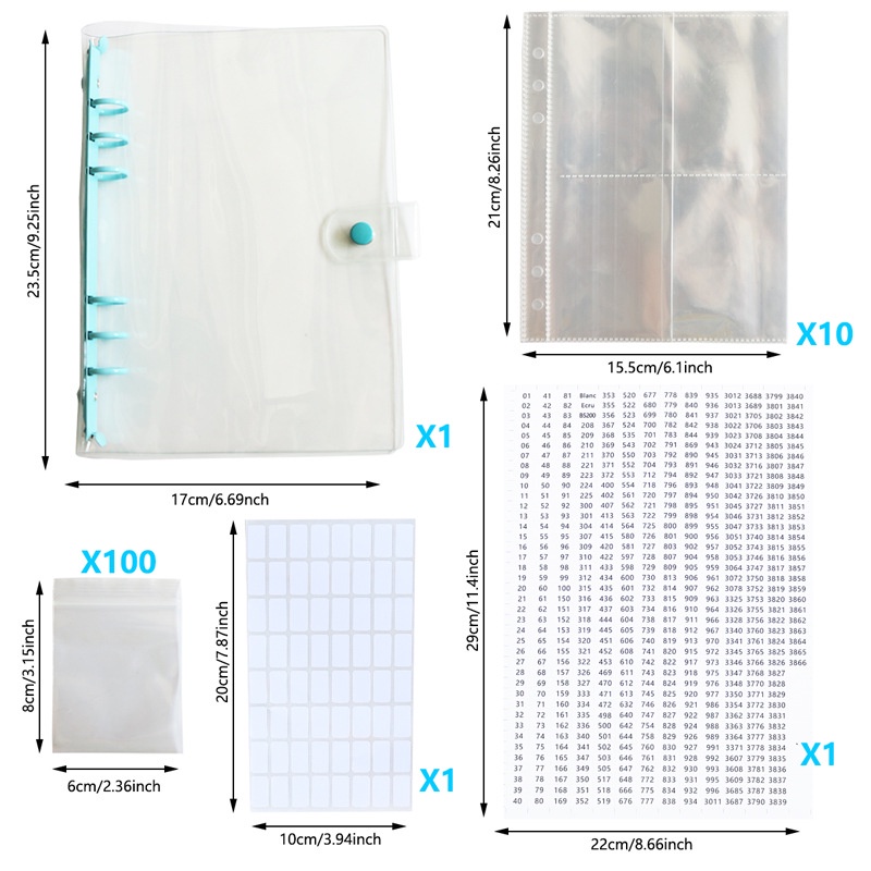 Tas Penyimpanan Manik-Manik Lukisan Berlian A5 Binder Dengan Saku Segel Bahan Plastik