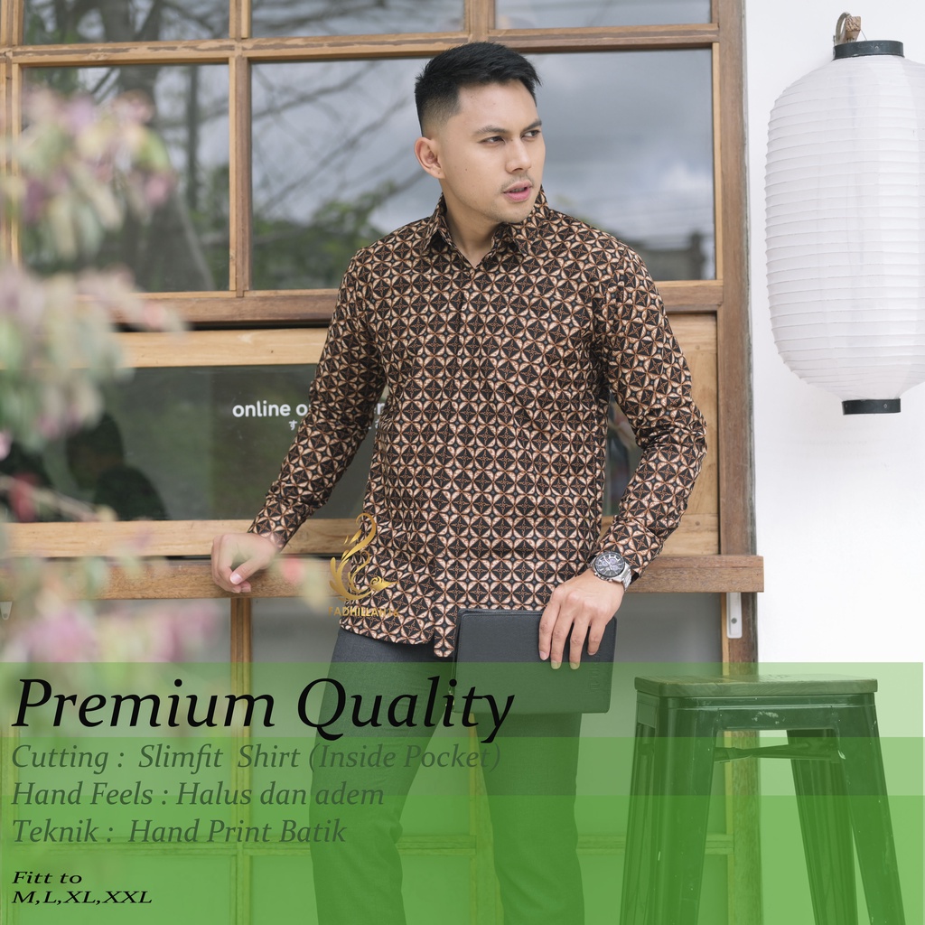 Batik Pria Dewasa Mewah / Batik Modern Pria Dewasa / Batik Solo / Batik Slimfit Pria Terbaru 2022 Or
