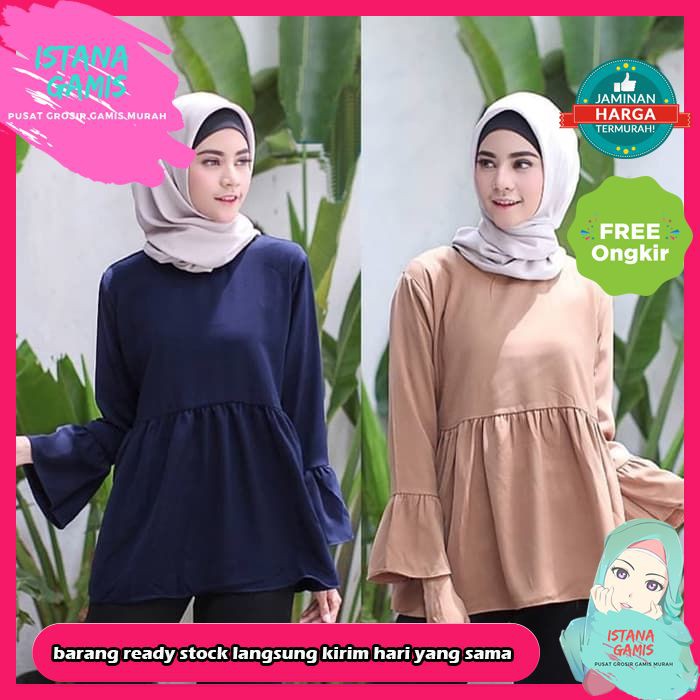 Modis Blus Wanita Model Lipit Lengan Panjang Dengan Potongan Longgar Dan Motif Floral Big 093 Shopee Indonesia