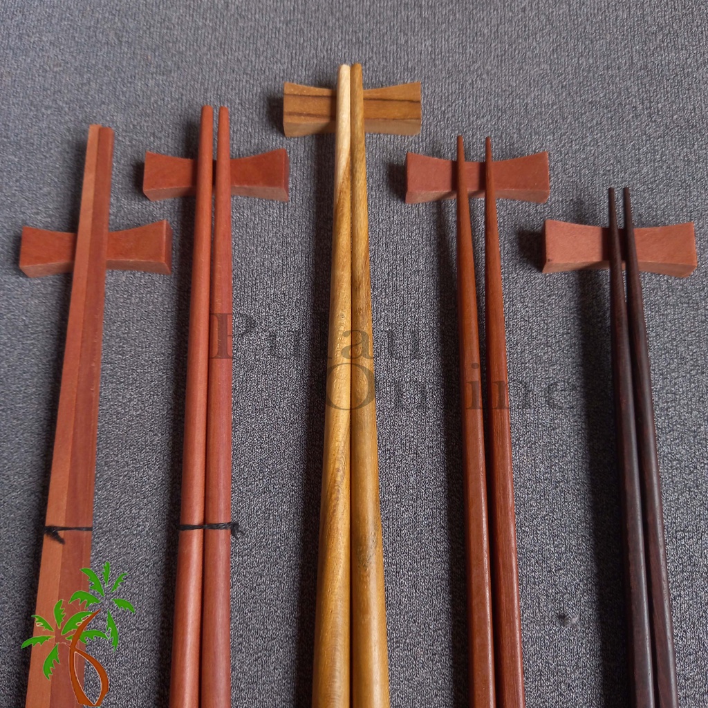 Sumpit Kayu Sawo Panjang 23 cm - Sumpit Kotak -Sumpit Makan