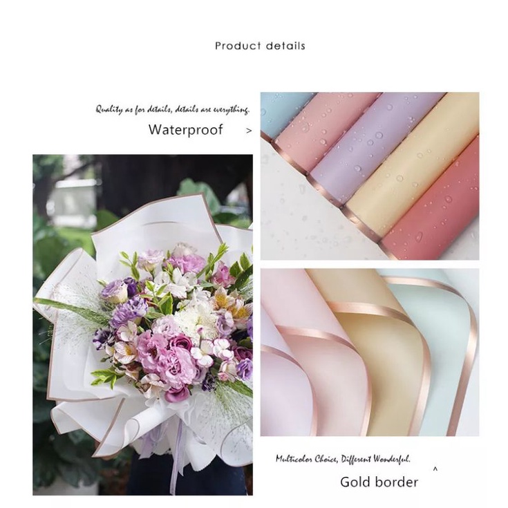 

kertas buket bucket cellophane line gold | buket bunga flower papper | wraping florar waterproof