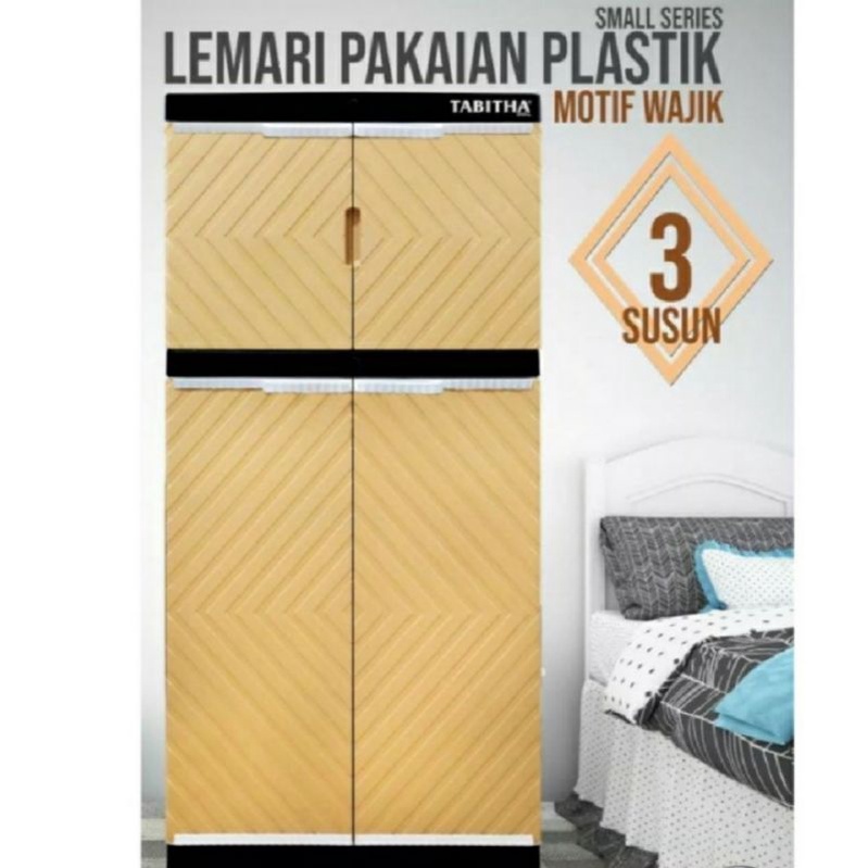 PROMO !!  LSW -3 LEMARI PAKAIAN PLASTIK WAJIK LEMARI 3 SUSUN LS2P TABITHA WAJIK 3 SUSUN JUMBO