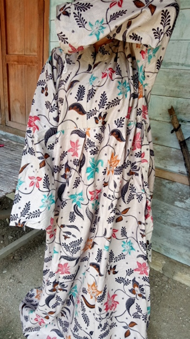 Batik Couple Gamis Batik Maura Sania Ruffle Ori Ndoro Jowi Dnt Size M L Xl All Size