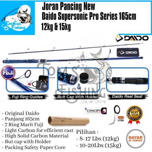 Joran Pancing Daido Supersonic Pro Series 165cm (12kg-15kg) Full Fuji - Engkus Fishing