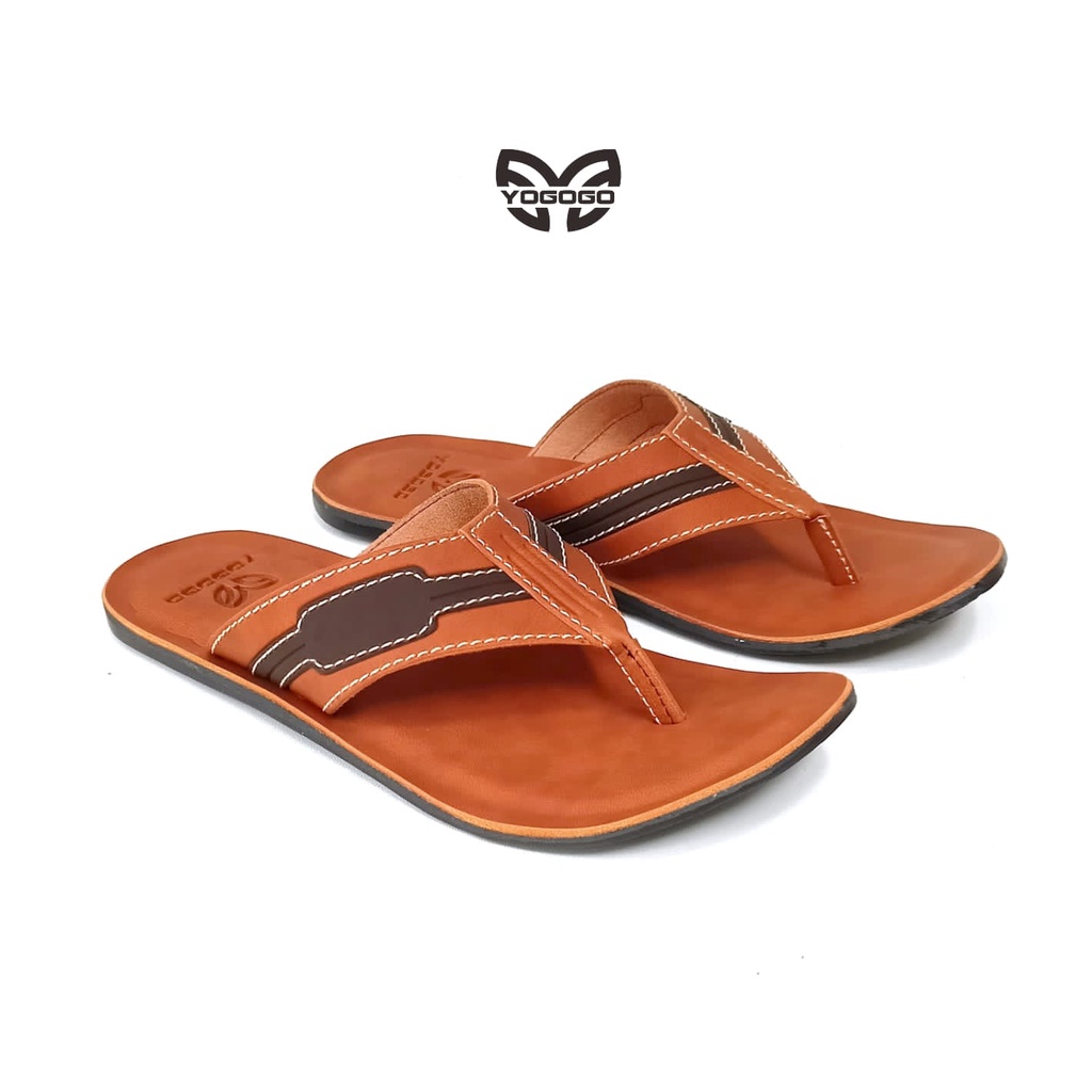 YOGOGO Sandal Pria Kulit Sendal Jepit Yogogo Original Size 39-43