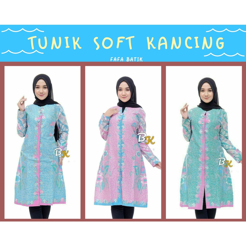 Batik Tunik Soft Kancing Terpopuler 2022 - Tunik Batik Terbaru 2022 Mewah - Tunik Batik Jumbo - Tuni