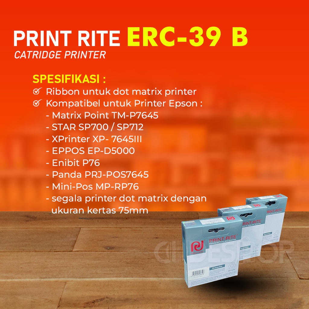 Print Rite ERC-39 B Catridge Printer Epson Black