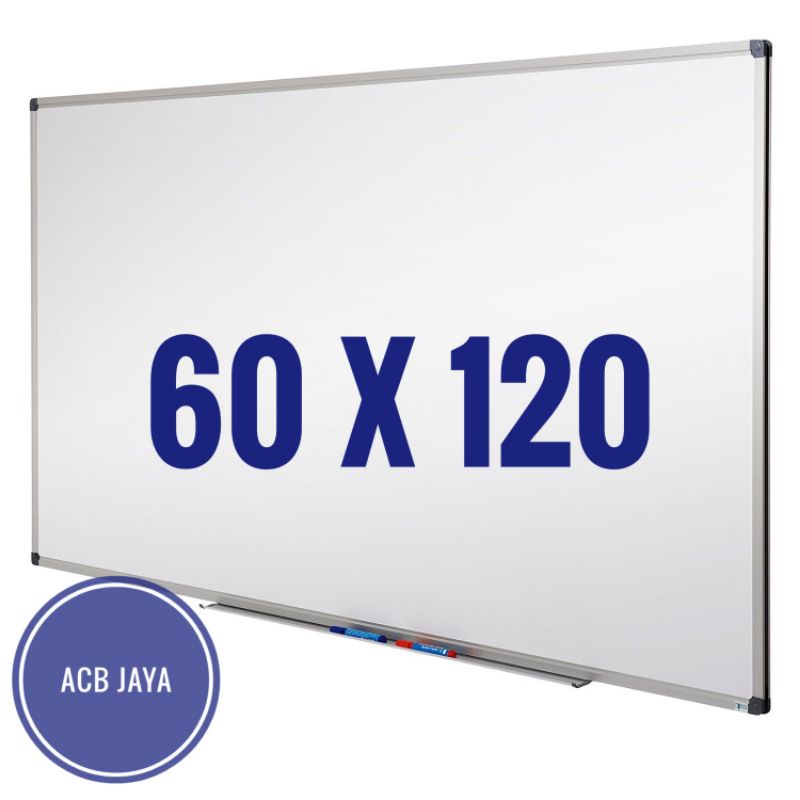 

Papan whiteboard 60 x 120 cm Free Spidol & Penghapus