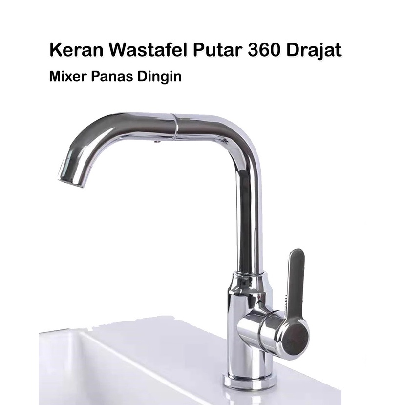 (SerbaSerbi)Kran Mixer P&amp;D Meja Wastafel 360 derajat Body Plastik