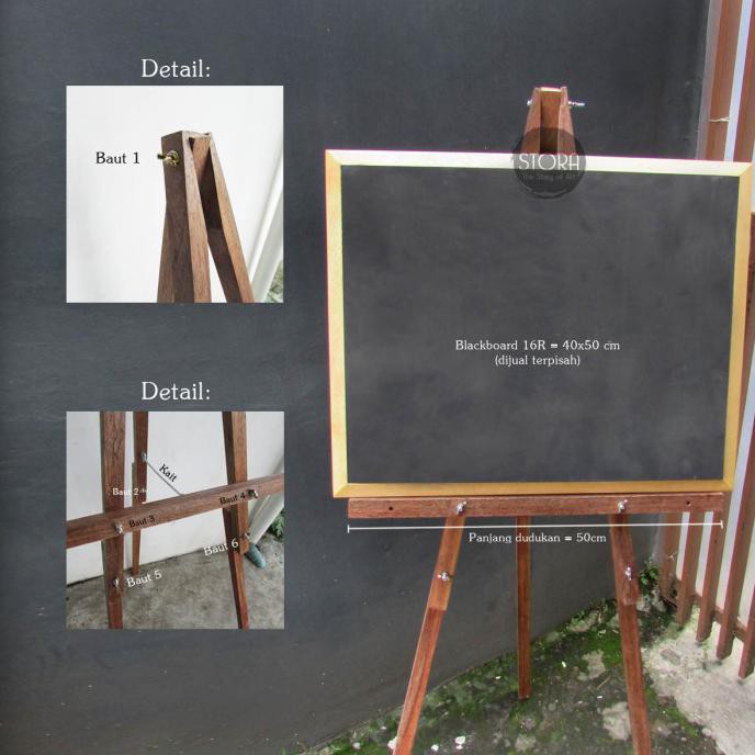 

Silahkan Order] Stora Easel Jumbo Portabel - T 152 Cm - Cokelat