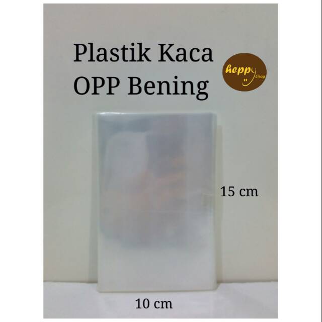 10 cm x 15 cm 50 lembar  Plastik Kaca  OPP Bening  Polos 