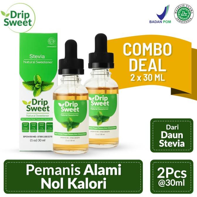 

KOMBO DOBEL! Gula Stevia Drip Sweet 30 ml Gula Diabetes Nol Kalori